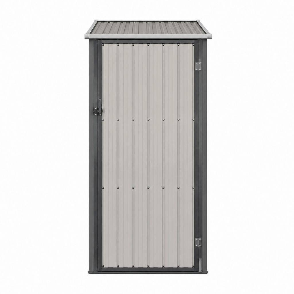Armoire de jardin en acier galvanisé gris anthracite 87 x 46 x 180 cm à porte simple