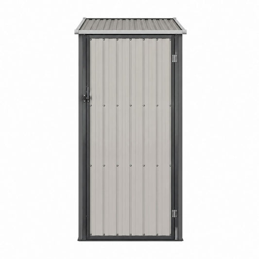 Armoire de jardin en acier galvanisé gris anthracite 87 x 46 x 180 cm à porte simple