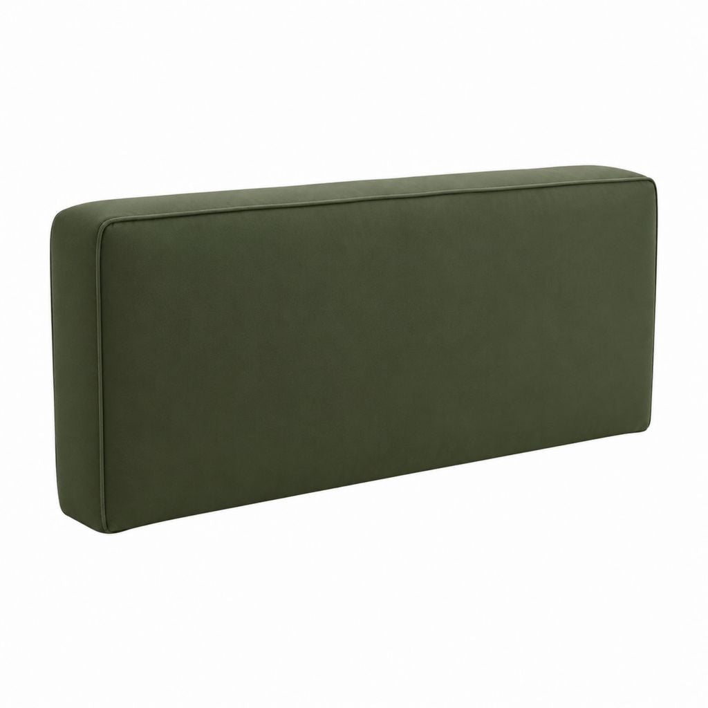 Coussin de dossier pour fauteuil vert olive en velours de polyester rectangulaire 80 x 40 x 12 cm