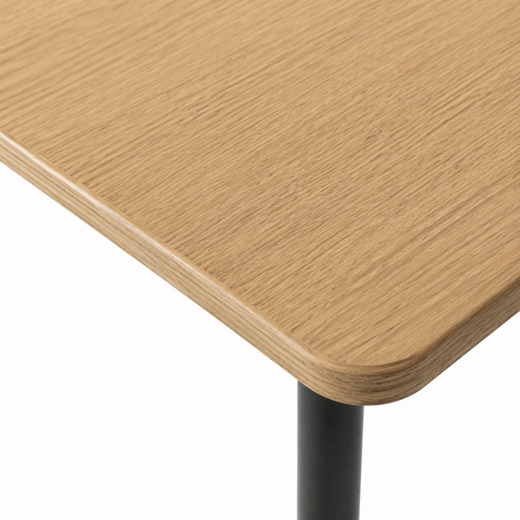 Table basse rectangulaire chêne naturel et acier noir 100 x 60 x 45 cm
