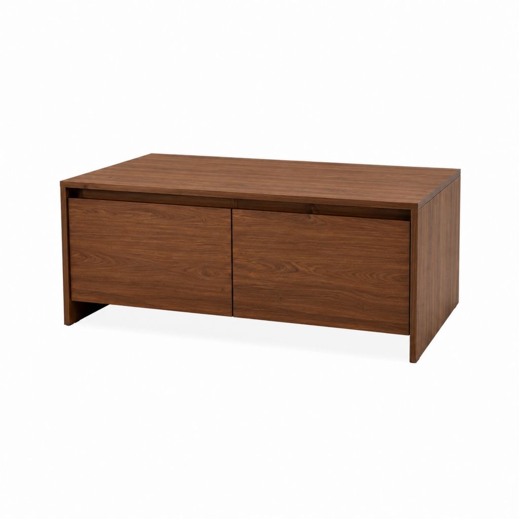 Table basse avec rangement noyer MDF rectangulaire 120 x 60 x 50 cm